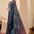 Navy kalamkari print cotton silk festive semi formal saree with blouse