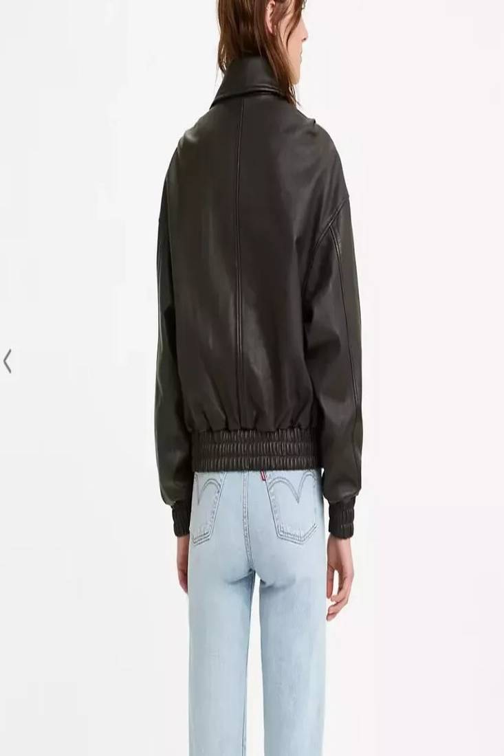 Women’s real soft lambskin leather jacket black motorcycle biker stylish bomber