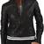 Women’s real soft lambskin leather jacket black motorcycle biker stylish