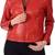 Women’s  soft lambskin leather jacket red color motorcycle biker stylish slim fit