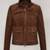 Women’s genuine lambskin brown suede leather jacket fringed motorcycle biker handmade