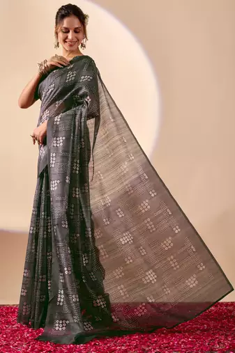 black digital kalamkari print cotton silk festive ethnic saree with blouse
