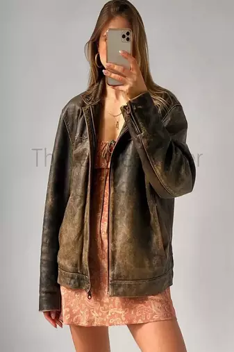 Women’s real soft lambskin leather bomber  jacket black motorcycle biker stylish slim fit