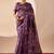 purple digital kalamkari print cotton silk festive ethnic saree with blouse