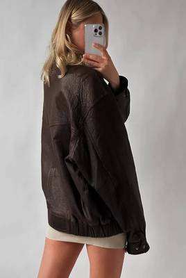 women's black lambskin leather bomber jacket ribbed cuffs and waist superior 2
