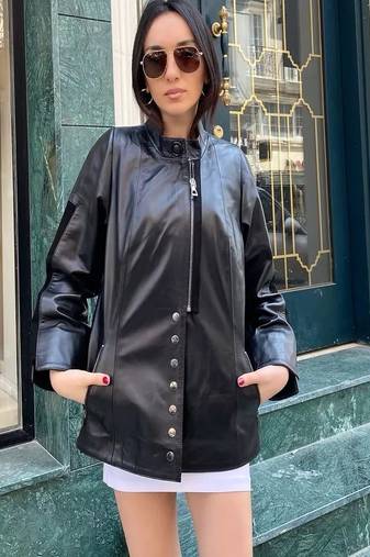 Women’s real soft lambskin black motorcycle leather jacket black motorcycle biker stylish slim fit