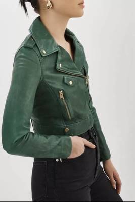 women's genuine suede leather biker jacket fringed western design premium 1
