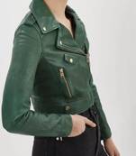 Women’s genuine lambskin suede leather jacket fringed motorcycle biker handmade