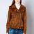 Women’s brown jacket genuine lambskin suede leather brown jacket fringed motorcycle biker handmade