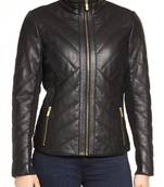 Women’s stylish slim fit real soft lambskin leather jacket black motorcycle biker stylish slim fit