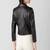 Women’s  lambskin leather jacket black motorcycle biker stylish slim fit