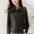 Women’s stylish slim fit soft lambskin leather jacket black motorcycle biker jacket