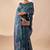 blue digital kalamkari print cotton silk festive ethnic saree with blouse
