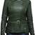 Women’s green soft lambskin leather jacket motorcycle biker stylish slim fit