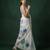 White with multicolor floral print  digital print work organza   elegant party wear