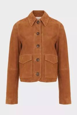 men's brown suede leather biker jacket fringed western design 1