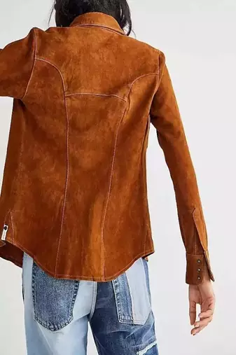 men's brown suede leather biker jacket classic moto zip style