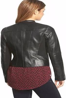 men's black lambskin leather biker jacket classic moto zip style modern select 2
