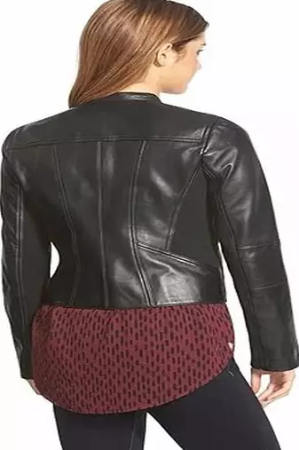 men's black lambskin leather biker jacket classic moto zip style modern select