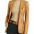 Women’s  soft genuine lambskin leather jacket brown blazer