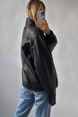 men's black lambskin leather biker jacket classic moto zip style modern signature 2