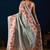 Grey digital floral print chiffon festive ethnic saree with blouse