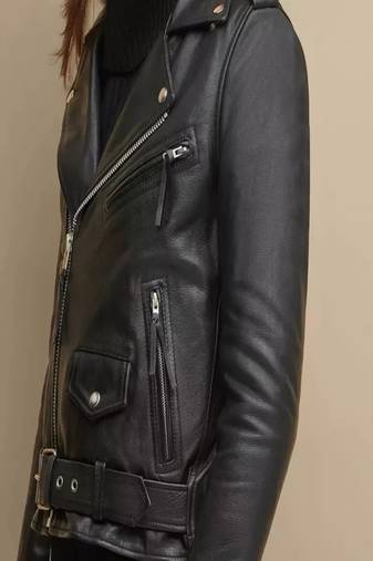 Black soft lambskin leather jacket black motorcycle biker stylish zipper