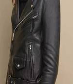 Black soft lambskin leather jacket black motorcycle biker stylish zipper