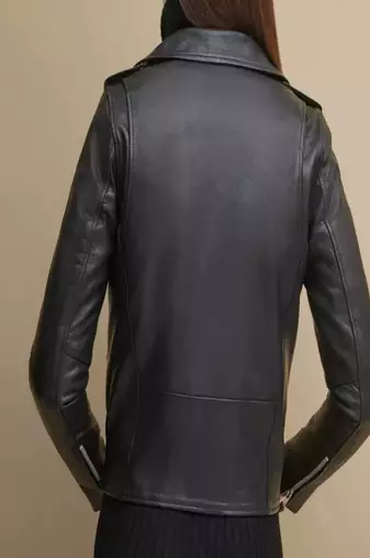 men's black lambskin leather biker jacket classic moto zip style modern special
