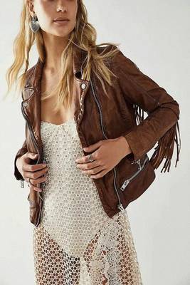 men's brown lambskin leather biker jacket classic moto zip style featured 1
