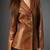 Brown slim fit lambskin leather jacket motorcycle biker stylish button