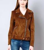 Genuine handmade lambskin suede leather jacket zipper motorcycle biker