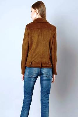 men's genuine suede leather biker jacket classic moto zip style premium 2