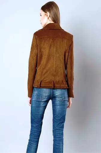 men's genuine suede leather biker jacket classic moto zip style premium