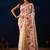Beige digital floral print chiffon festive ethnic saree with blouse