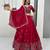 Red Georgette Embroidered Lehenga-free-size choli