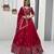 Red Georgette Embroidered Lehenga-free-size choli