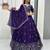 Dark Purple Embroidered Lehenga-free-size