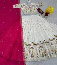 off White Embroidered Lehenga-free-size
