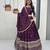 Wine Georgette Embroidered Lehenga-free-size Set