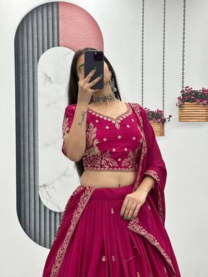 dark-Magenta Lehenga-free-size Choli 2