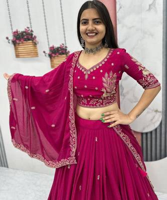 dark-Magenta Lehenga-free-size Choli 4