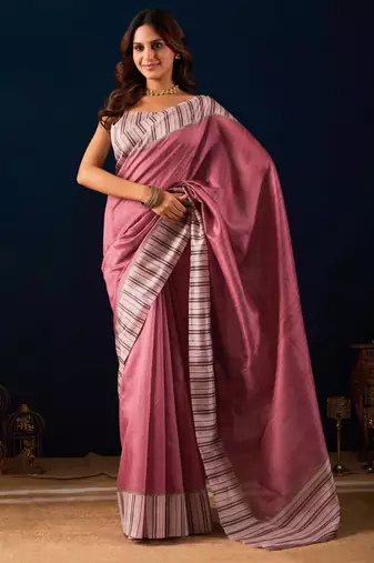 maroon solid colour cotton silk semi formal saree with blouse