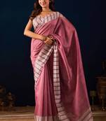 maroon solid colour cotton silk semi formal saree with blouse