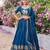 Navy Blue Silk Embroidered Lehenga-free-size