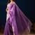 purple solid colour cotton silk semi formal saree with blouse