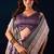 purple floral printed cotton silk ethnic wear saree with blouse