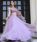 Lavender Organza Lehenga
