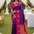 Purple soft silk blend saree with zari weaving meenakari design