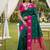 Sea green soft silk blend saree with zari weaving meenakari design